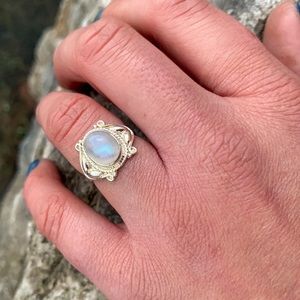 “Mysterious Manifesto”- .925 silver Moonstone Ring